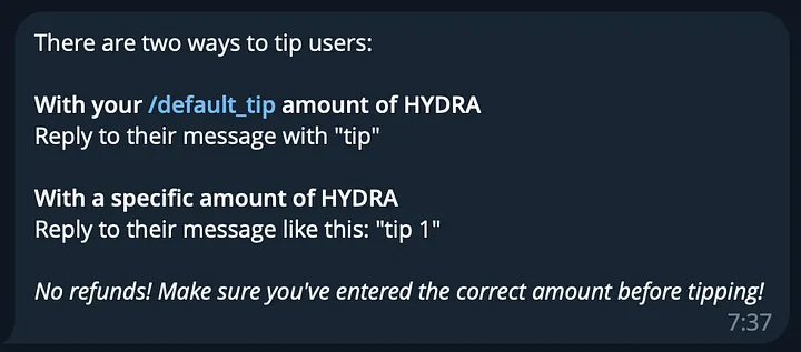hydra hanna bot how to